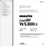 repair manual Komatsu WA380-3 WA380-5H WA380-6 WA380-6H Wheel Loaders Shop Manuals PDF
