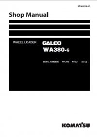 repair manual Komatsu WA380-6 Galeo Wheel Loader Shop Manual PDF