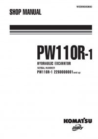 repair manual Komatsu PW110R-1 Hydraulic Excavator Shop Manual PDF
