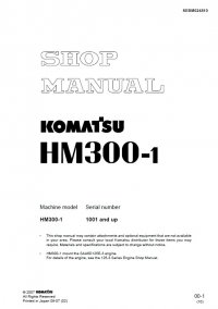 repair manual Komatsu HM300-1 Articulated Dump Truck Shop Manual PDF
