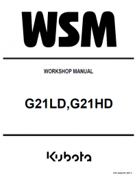 repair manual Kubota G21LD, G21HD Workshop Manual PDF