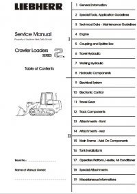 repair manual Liebherr 622-632 Crawler Loaders Series 2 Litronic Service Manual PDF