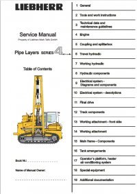 repair manual Liebherr RL 44-64 Pipe Layers Series 4 Litronic Service Manual PDF