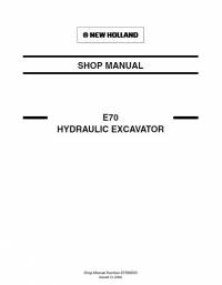 repair manual New Holland Hydraulic Excavator E70 Shop Manual PDF