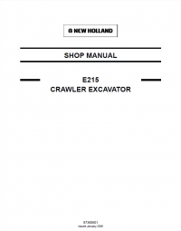 repair manual New Holland E215 Crawler Excavator Shop Manual PDF