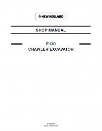 repair manual New Holland E130 Crawler Excavator Shop Manual PDF