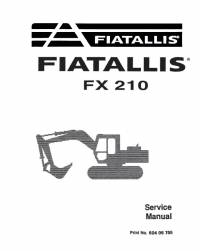 repair manual FiatAllis Hydraulic Excavator FX 210 Service Manual PDF