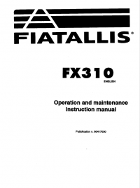 repair manual FiatAllis FX310 Crawler Excavator PDF Manual