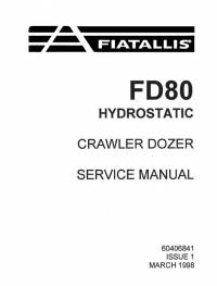 repair manual FiatAllis Crawler Dozer FD 80 Hydrostatic Service Manual PDF