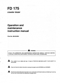 repair manual FiatAllis FD175 Crawler Dozer Operation Maintenance Instruction And Service Manual PDF
