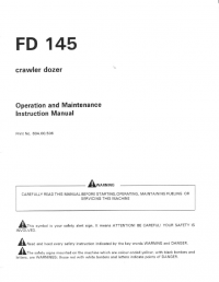 repair manual FiatAllis FD145 Crawler Dozer Operation & Maintenance Instruction Manual PDF