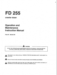 repair manual FiatAllis FD255 Crawler Dozer Operation Maintenance Instruction And Service Manual PDF