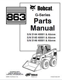 Bobcat 863 G-Series Skid Steer Loader Parts Manual PDF Download