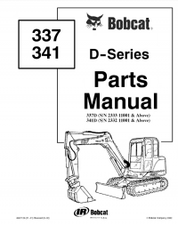 spare parts catalog Bobcat 337 341 D-Series Excavators Parts Catalog PDF