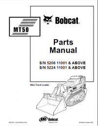spare parts catalog Bobcat MT50 Mini Track Loader Parts Manual PDF