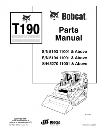spare parts catalog Bobcat T190 Turbo Tracked Skid Steer Loader Parts Manual PDF