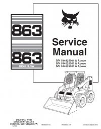 Bobcat 863, 863HF Skid Steer Loaders Service Manual PDF