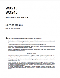 repair manual Case WX210 & WX240 Hydraulic Excavator Service Manual PDF