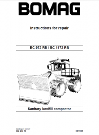 repair manual Bomag BC 972 RB & BC 1172 RB Sanitary Landfill Compactor Instructions for Repair PDF