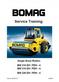 repair manual Bomag BW216DH/PDH-4 BW219DH/PDH-4 BW226DH/PDH-4 Single Drum Roller Service Training Manual PDF