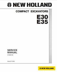 repair manual New Holland Compact Excavators E30, E35 Service Manual PDF