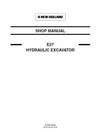 repair manual New Holland Hydraulic Excavator E27 Shop Manual PDF