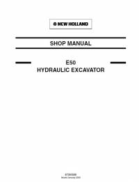 repair manual New Holland Hydraulic Excavator E50 Shop Manual PDF