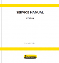 repair manual New Holland E70BSR Hydraulic Excavator Service Manual PDF
