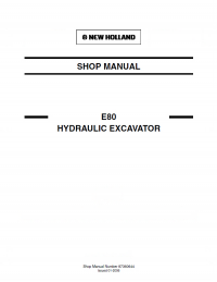 repair manual New Holland E80 Hydraulic Excavator Shop Manual PDF
