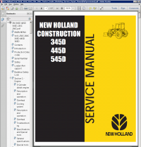 repair manual New Holland Ford 345D 445D 545D 250C 260C Tractor Loader Service Manual PDF