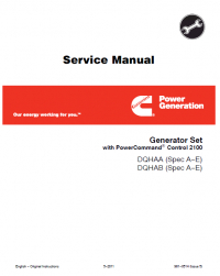 repair manual Cummins Onan DQHAA, DQHAB Generator Set PDF Service Manual