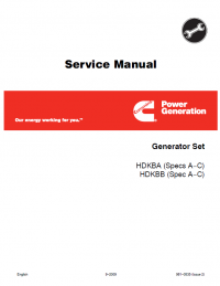 repair manual Cummins Onan HDKBA, HDKBB Generator