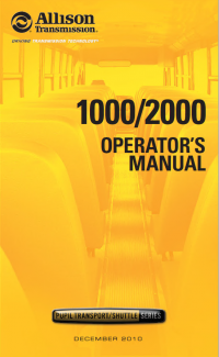 repair manual Allison Transmission 1000/2000 Operator’s Manual PDF