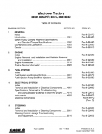 repair manual CASE 8860, 8860HP, 8870, 8880 Windrower Tractors Service Manual PDF