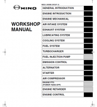 repair manual Hino Truck with J05D-TF Engine 2005 Workshop Manual PDF