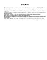 repair manual Hino Trucks FA, FB Series 2004 Workshop Manual PDF
