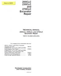 repair manual John Deere Excavator 200CLC 230CLC 270CLC TM1931 Technical Manual PDF