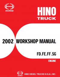repair manual Hino Truck FD, FE, FF, SG Engine 2002 Workshop Manual PDF