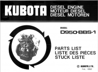 repair manual Kubota Diesel Engine D950 Parts List PDF