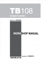 repair manual Takeuchi Compact Excavator TB108 PDF Workshop Manual