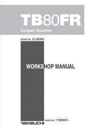 repair manual Takeuchi TB80FR Compact Excavator Workshop PDF Manual