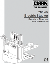 repair manual Clark Electric Stacker WSXD20 PDF Service Manual