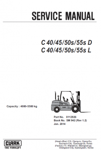 repair manual Clark C40/45/50s/55s D/L PDF Service Manual