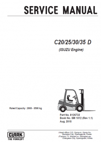 repair manual Clark Forklift C20/25/30/35 D (ISUZU Engine) PDF Service Manual