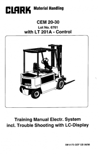 repair manual Clark forklift CEM 20-30 with LT 201A-Control PDF Service Manual