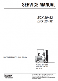 repair manual Clark Forklift ECX20-32, EPX20-32 PDF Service Manual