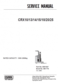 repair manual Clark CRX10/13/14/15/18/20/25 PDF Service Manual