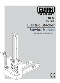 repair manual Clark Electric Stacker WS 10, WS 10M Service Manual PDF