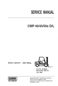 repair manual Clark Forklift CMP 40/45/50s D/L PDF Service Manual