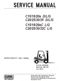 repair manual Clark Forklift C15/18/20sC D/L/G PDF Service Manual